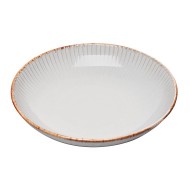 Prato Avulso Para massa 22,8cm De Cerâmica Linear Cinza